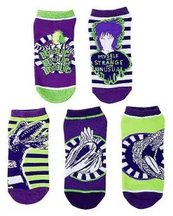 Spirit Halloween Beetlejuice Ankle Socks - 5 Pair