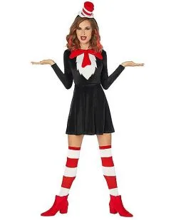 Spirit Halloween Adult Cat In The Hat Dress - Dr. Seuss